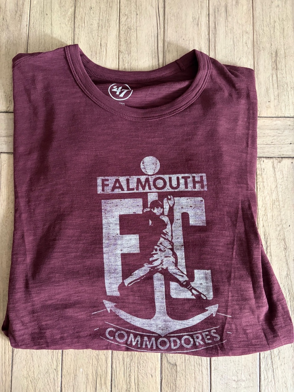 47 Men's Falmouth Commodores Maroon Graphic Tee cape cod baseball